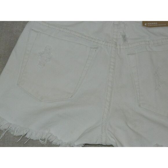 One by One Teaspoon Jean Shorts Size 28 Hawks White Cutoff Distressed Hawks - Picture 5 of 11